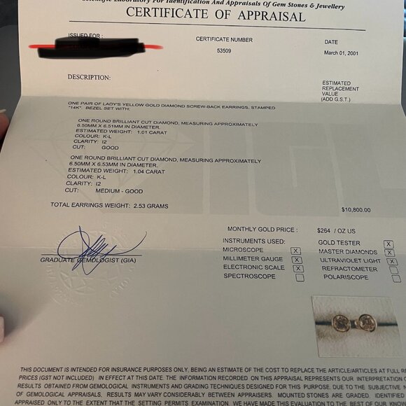 2.03 TCW Diamond Stud Earrings - Picture 6 of 8